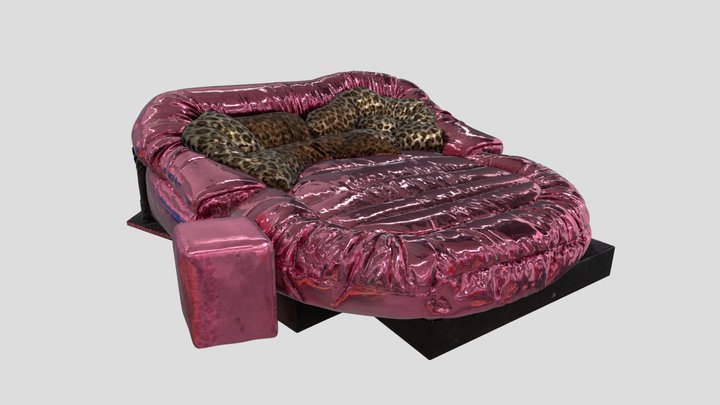 pink sofa bed 3D Model