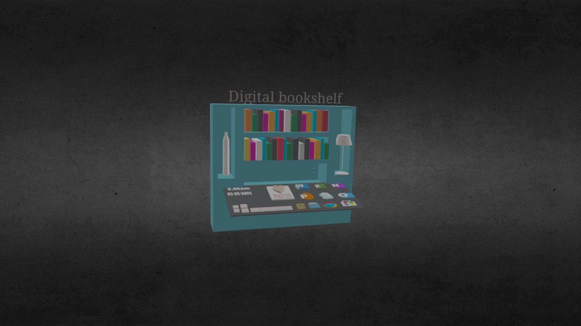 Digital Bookshelf 3D model by jenniferezeifeoma [df6ab22] Sketchfab