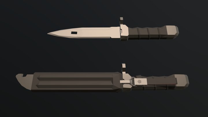 Low-Poly AK Bayonet – Modello 3D gratuito STL