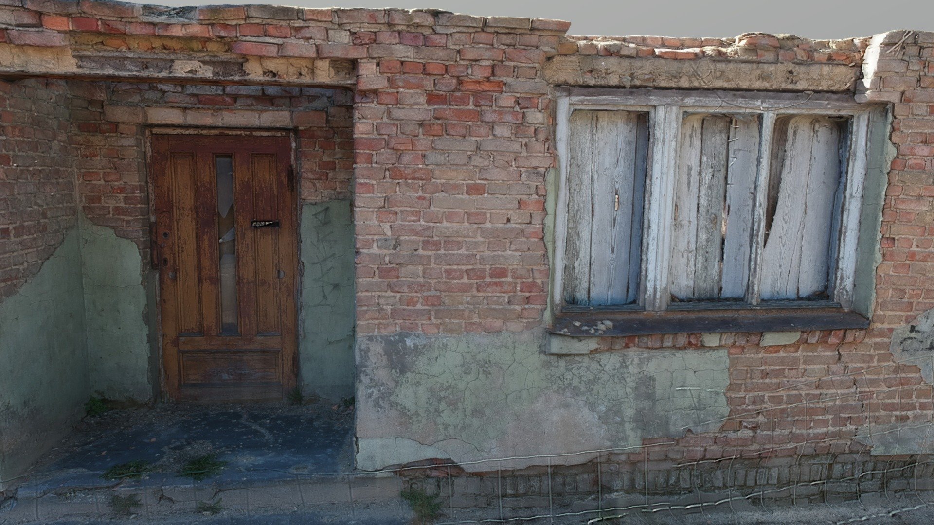 Derelict Brick Wall Scan — Sketchfab embed 3D viewer