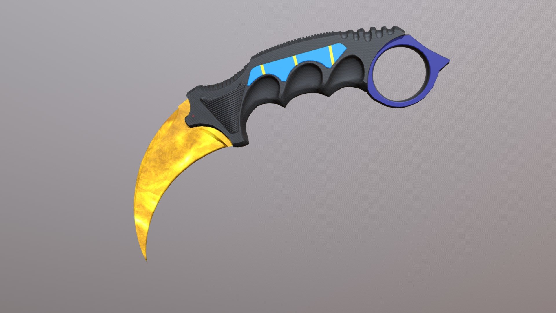 Karambit | Golden Blue - 3D model by Fran (@FranLoL2000) [df7089e ...