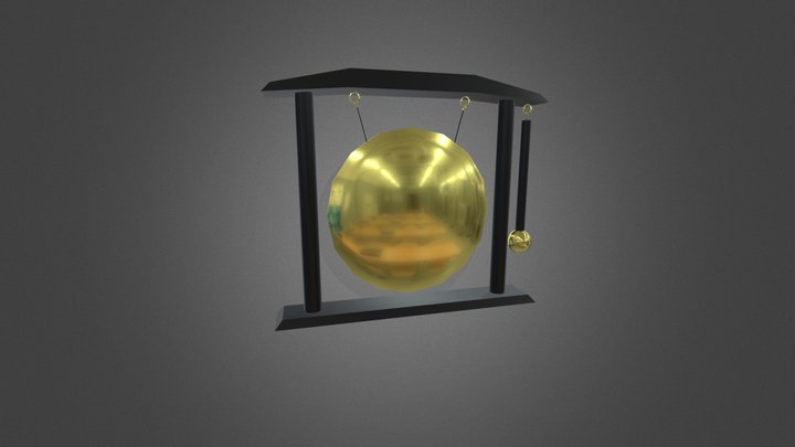 Low Poly Gong 3D Model