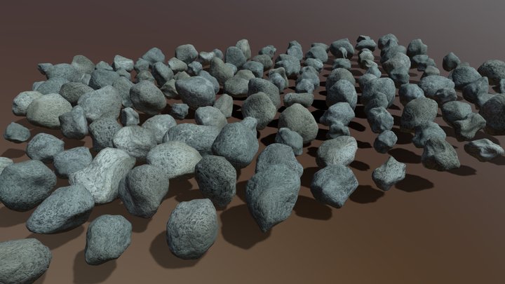 144 Rocks Pack (low-Poly) 3D Model