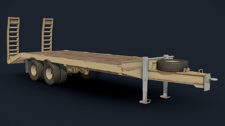 Custom M322 Military Trailer 3D Model
