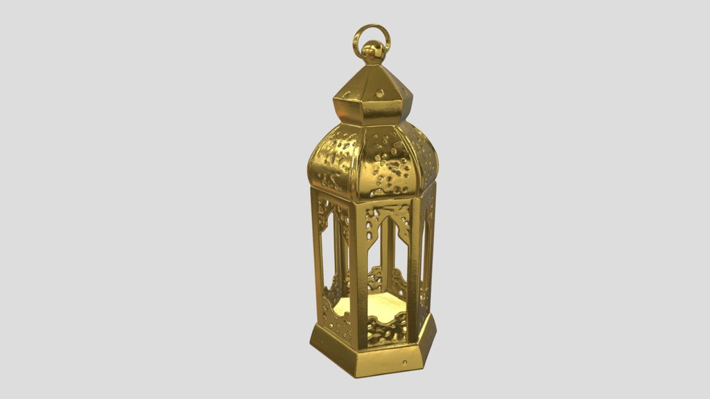 Ornate_lantern 3d Model Gold