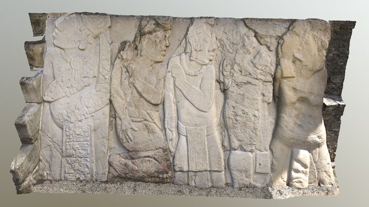 Palenque ruin Maya Relief 3D Model