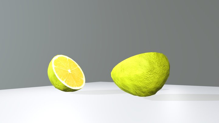 Lemon, Halved 3D Model