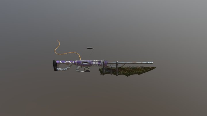 Weathered Space Gun 3D Model