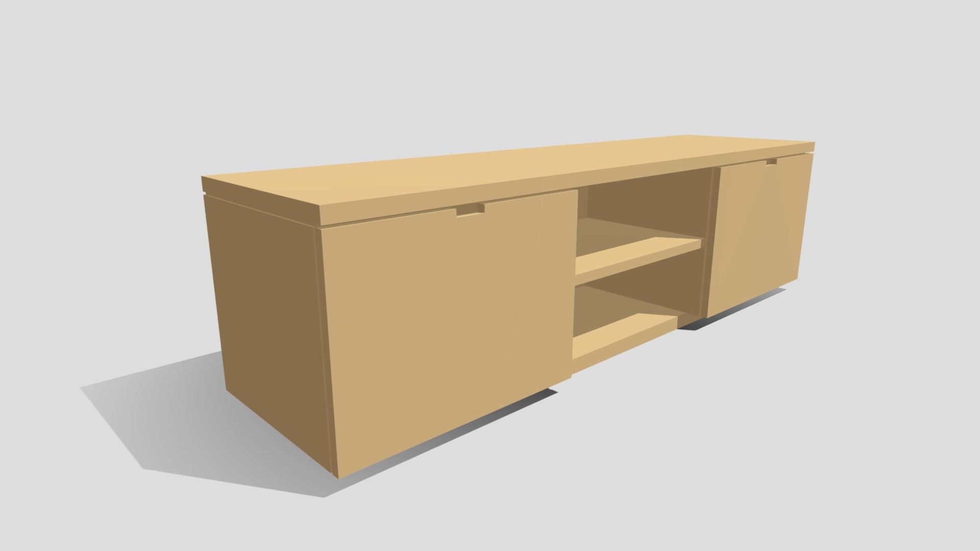 Low Poly Wooden TV Cabinet #2