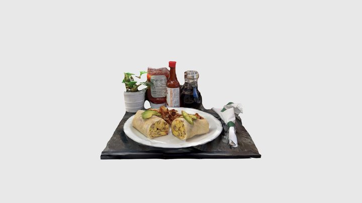Ocean View Cafe Breakfast Burrito 3D Model