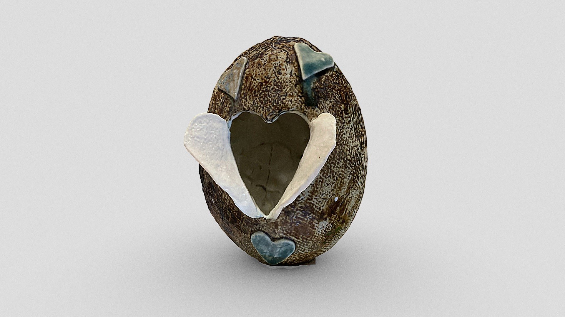 Egg & hearts sculpture