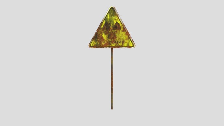 Russian Radiation Sign Dirty 3D Model