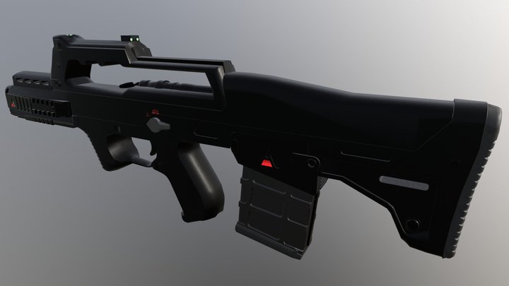 Futuristic Rifle 3D Model
