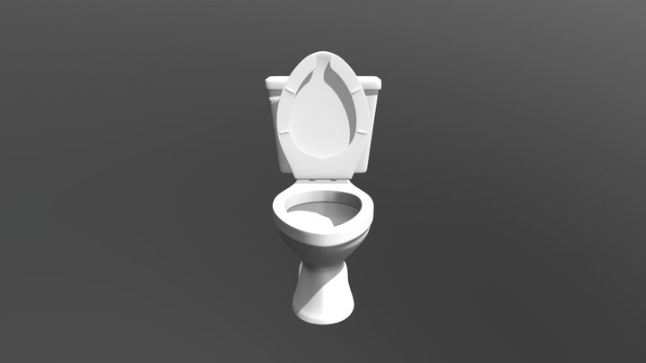 Toilet, untextured 3D Model