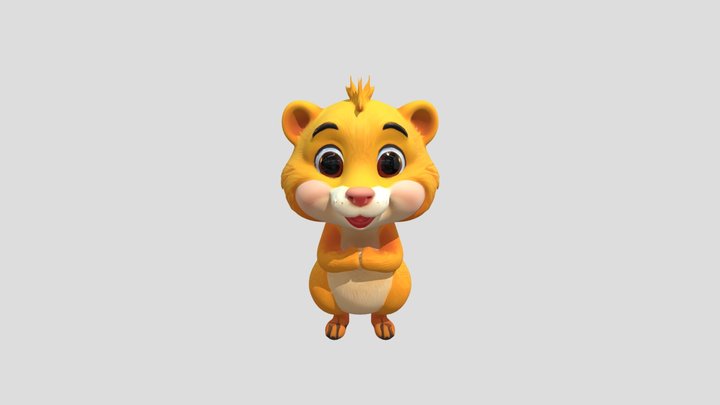 Cute cartoon animal character 3D Model