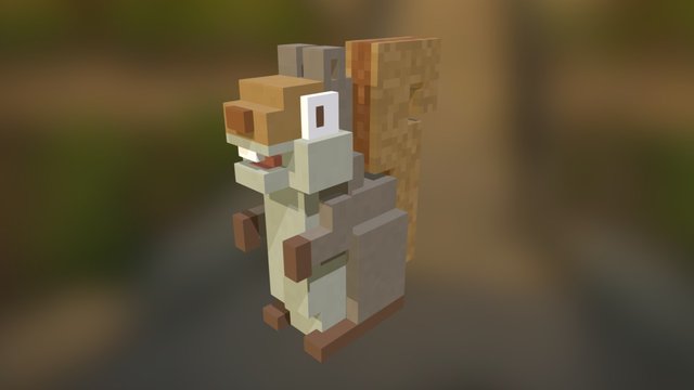 Voxel Squirrel 3D Model