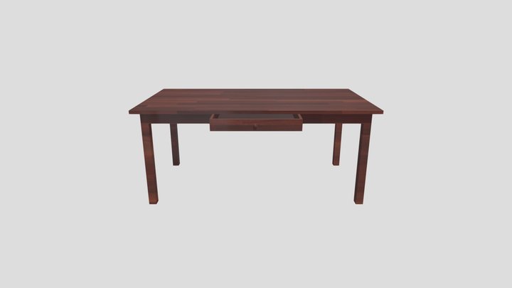 Table With Wood Texture 3D Model