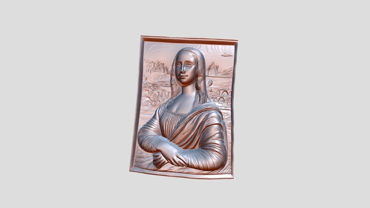 A Relief of Mona Lisa 3D Model