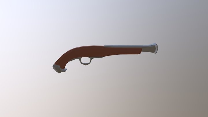 Low Poly Musket-Pistol 3D Model