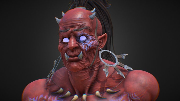 Orc Head 3D Model
