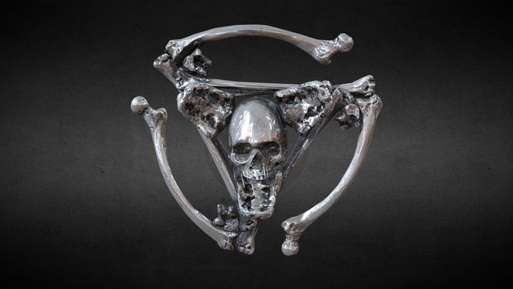 Pendant Jewelry - Skull 45RPM Record Adapter 3D Model