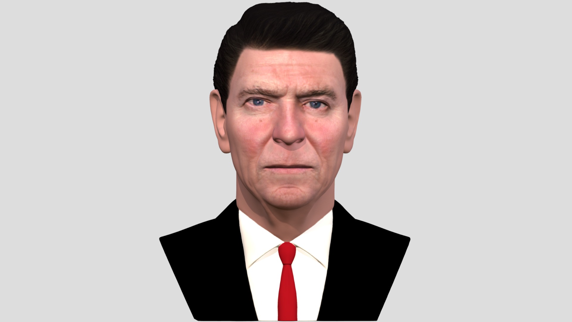 3D model Ronald Reagan bust for full color 3D printing - This is a 3D model of the Ronald Reagan bust for full color 3D printing. The 3D model is about a man in a suit.