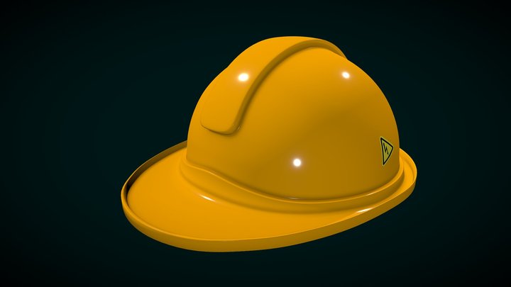 Construction Site Helmet - Game Ready 3D Model
