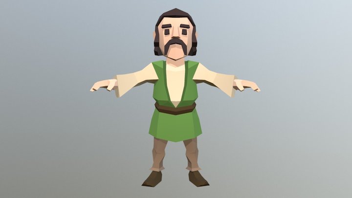 Peasant Character 3D Model