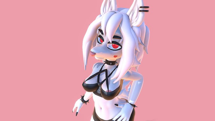 Luna Wolf Animation 3D Model