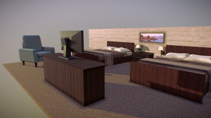 DIG 4324C Modular Environment - Motel Room 3D Model