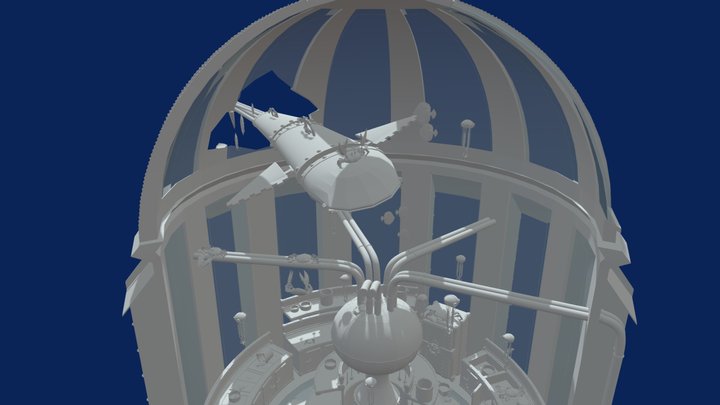 Diorama Steampunk Kitchen 3D Model