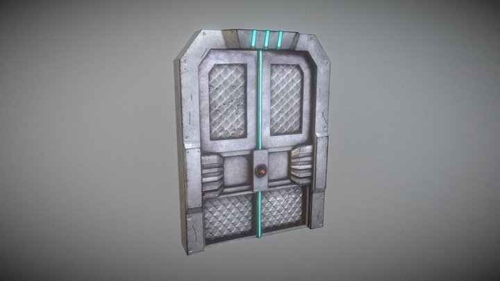 Cyberpunk Sci-fi Door 3 - Free 3D Model