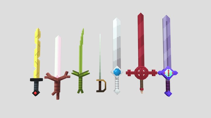 Finn Adventure Time Sword Minecraft 3D Model 3D Model