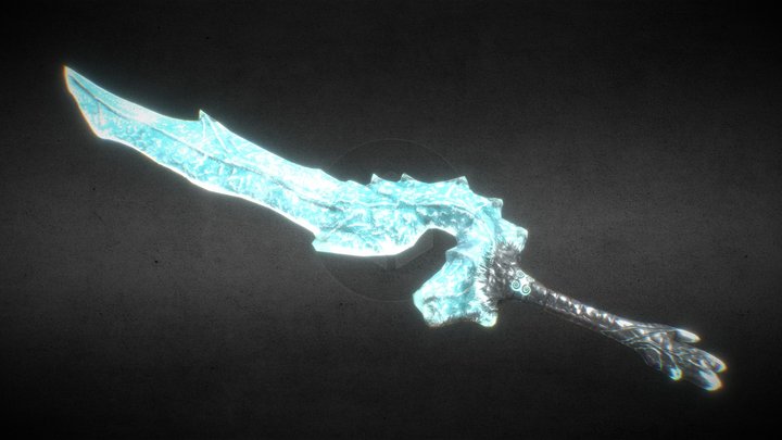 Glacial magic sword 3D Model