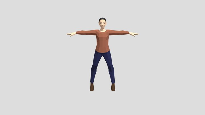 LowPoly men 3D Model