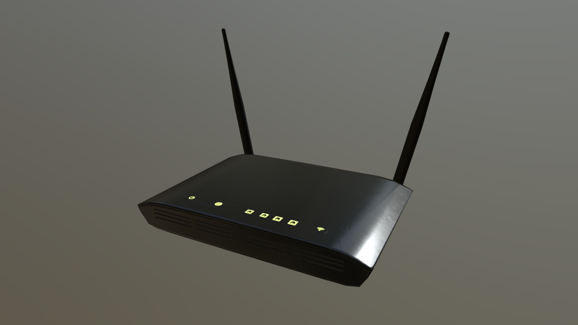 3D model Router WiFi - This is a 3D model of the Router WiFi. The 3D model is about a black electronic device.