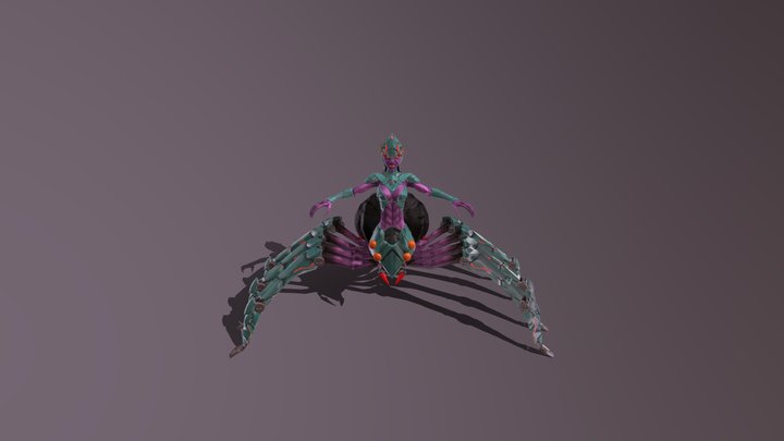 Cyborg Spider Women 3D Model