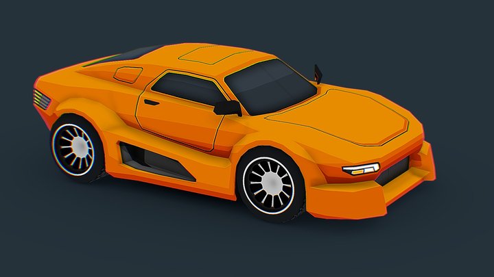 LowPoly - Street Race Car. 3D Model