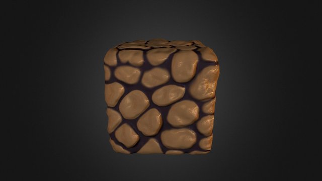 Stone Cube 3D Model