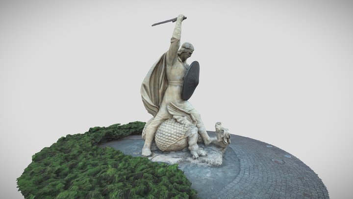 Sculpture Lačplesis "Bearslayer" Majori 3D Model