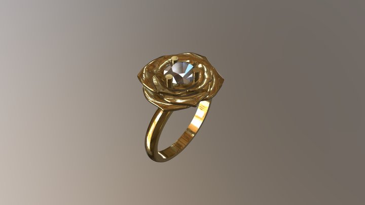 Ring Flower 3D print model 3D Model
