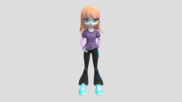 A Cool Girl 3D Model