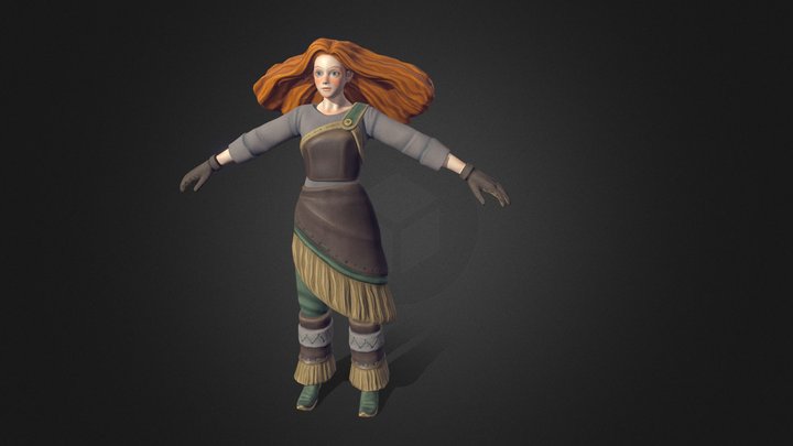 Fantasy character. Warrior 3D Model