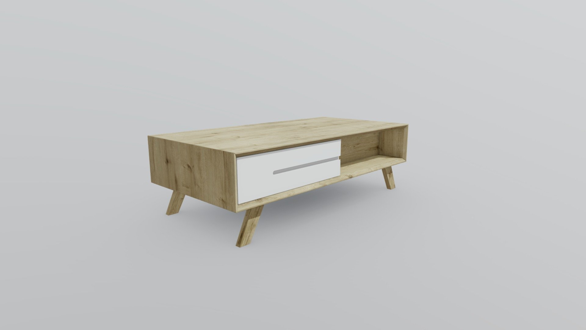 TABLE BASSE AVEC RANGEMENTS EN PIN MASSIF NESTOR