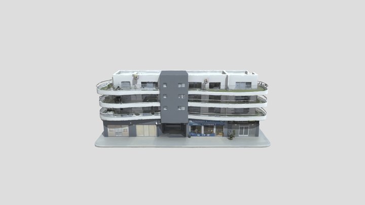 Edificio Costero Moderno – Balcones Curvos
