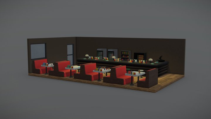 Cafeteria (Lanchonete) - Modular Scene 3D Model
