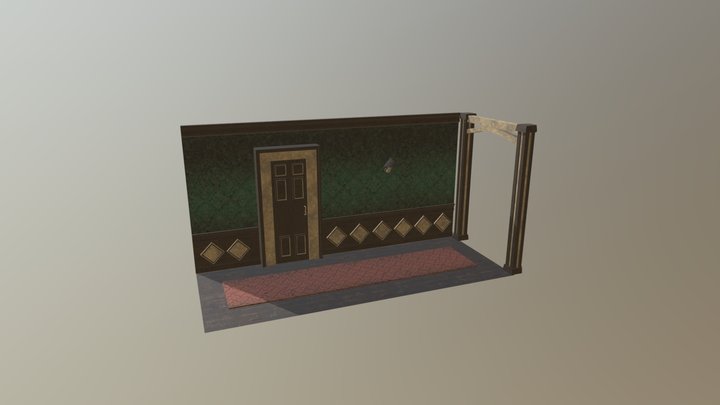 Haunted Manor Hallway Environment 3D Model