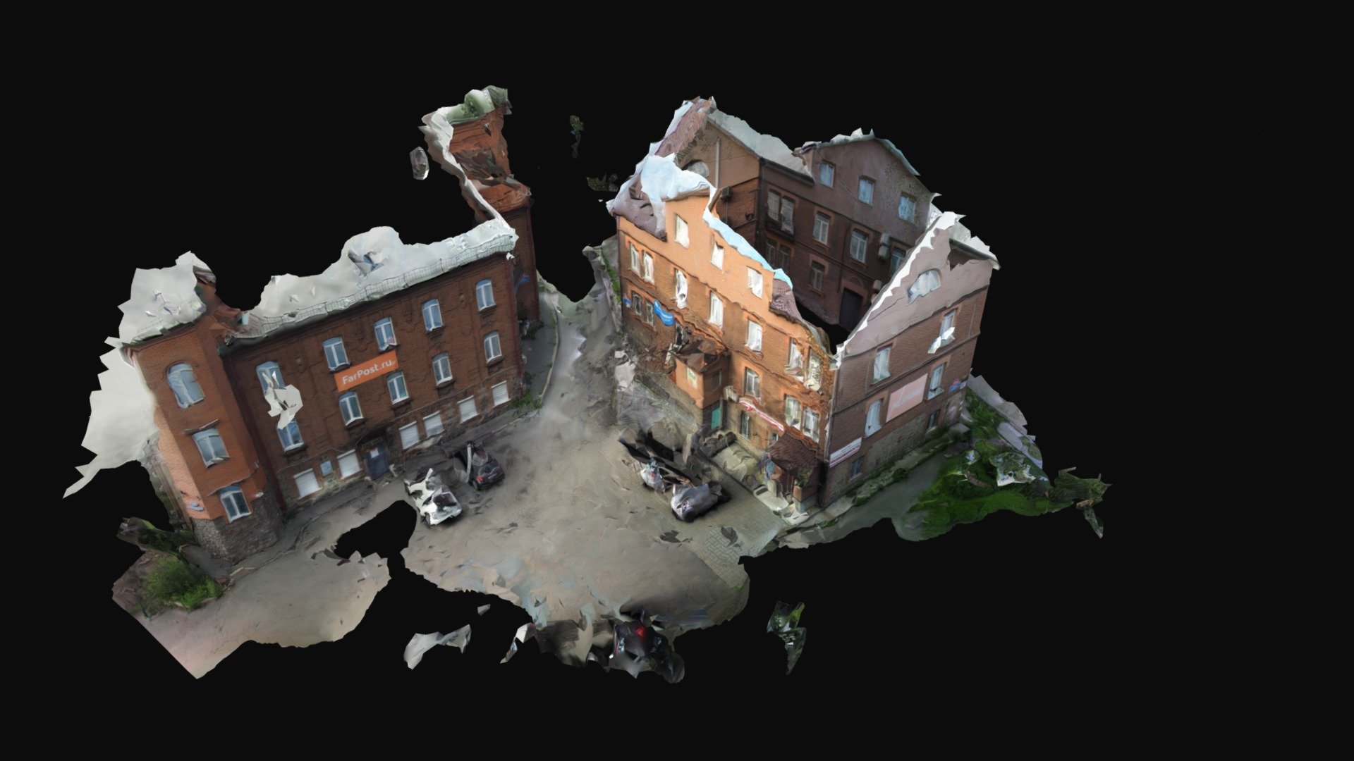 Vladivostok red brick houses