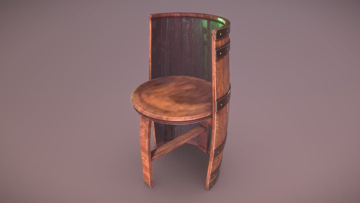 Art Test - Bar Barrel Chair (Free Download) 3D Model