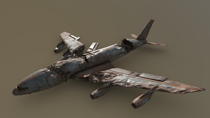 Boeing KC-135 Stratotanker Wreckage 3D Model